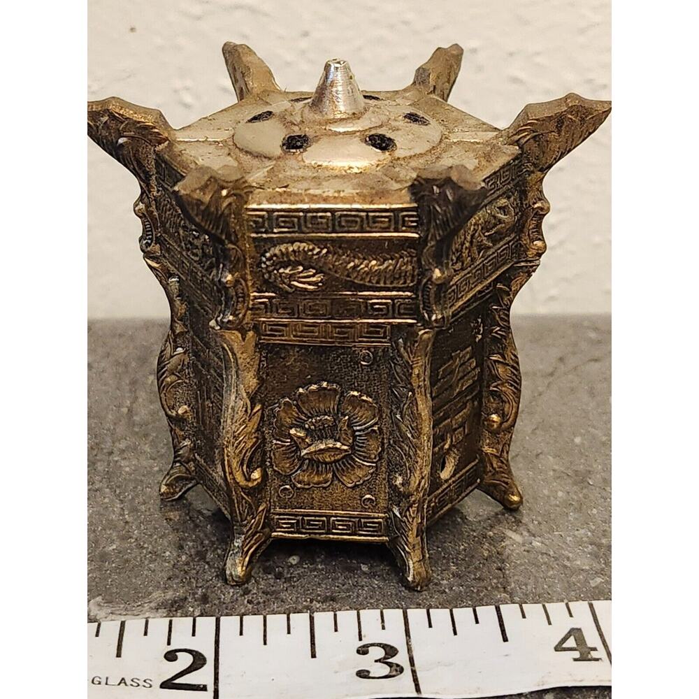 Miniature‎ Bronze Incense Burner Marked Japan Vintage